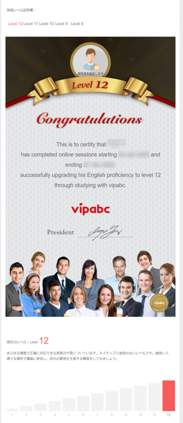 vipabc 英語レベル証明書